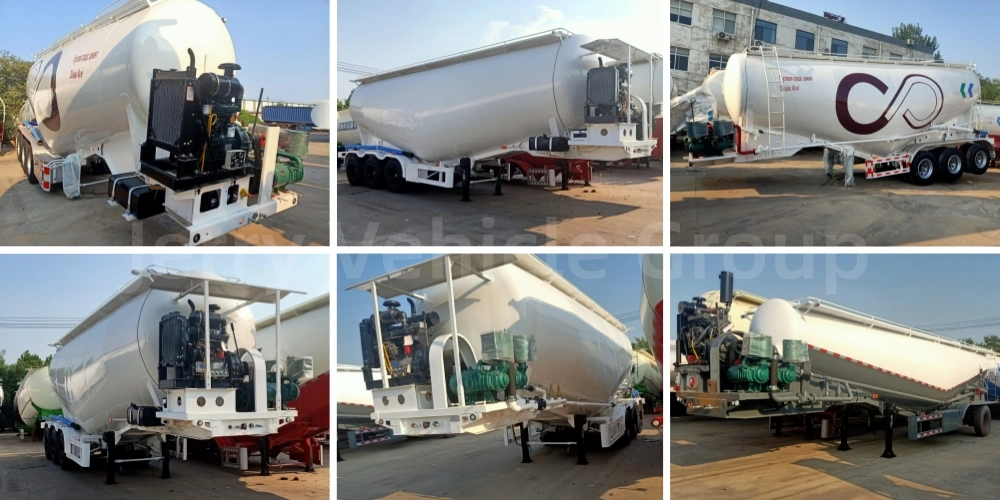 Best Price 3 Axle 30/35/40/45 Cbm Bulk Cement/Powder/Fly Ash/Flour Transport Tank Tanker with Air Compressor Truck Semi Trailer