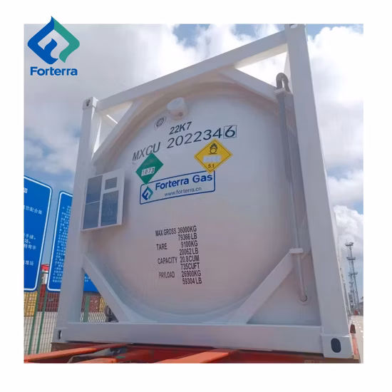 Serbatoio ISO da 20 piedi per contenitori cisterna ISO per liquidi criogenici standard ASME T75 personalizzato
